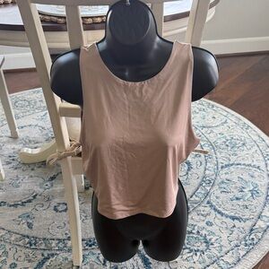 Women's Sleeveless Crop Tan Top
